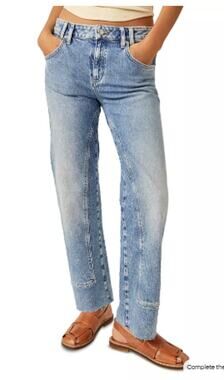 Free People We The Free Risk Taker High Rise Straight Jeans Mantra Size 28